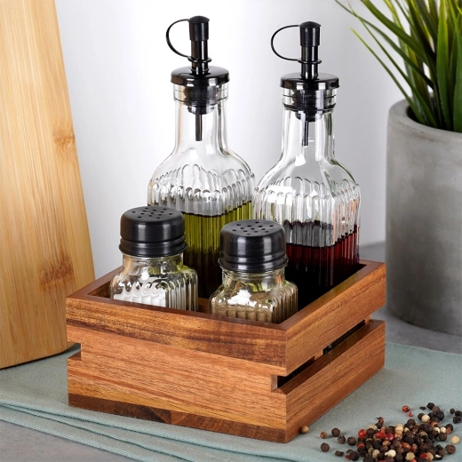 Odolné rýhované sklo a pevný drevený stojan