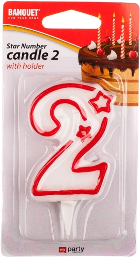 Narodeninová sviečka číslo 2 MY PARTY 7 × 4,5 cm