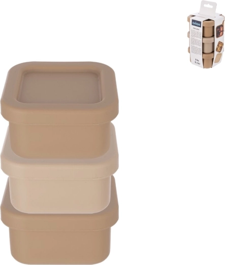 Sada silikónových mini dóz na potraviny – štvorec 160 ml, 3 ks (mix)