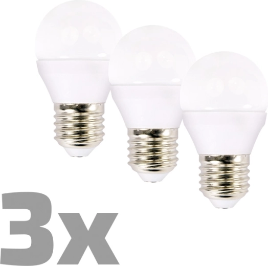 Ecolux LED žiarovka miniglobe E27 6 W 3000 K 450 lm - 3 ks