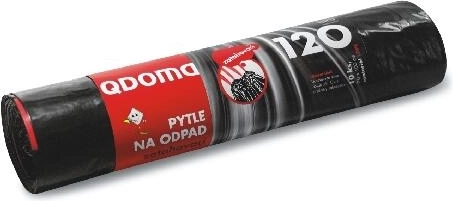 Sťahovacie vrecia na odpad 120 l, čierne, 70 × 100 cm, 35 µ, 10 ks