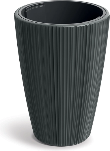 Kvetináč ORO 29,8 cm tmavosivý s vložkou