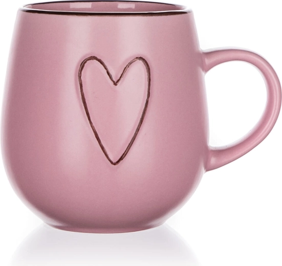 Keramický hrnček Heart ružový 500 ml