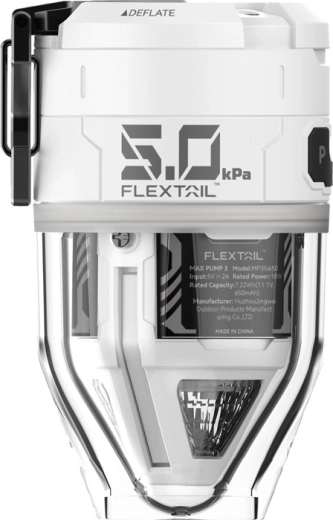 Flextail Max Pump 3 prenosná elektrická pumpa so svietidlom biela