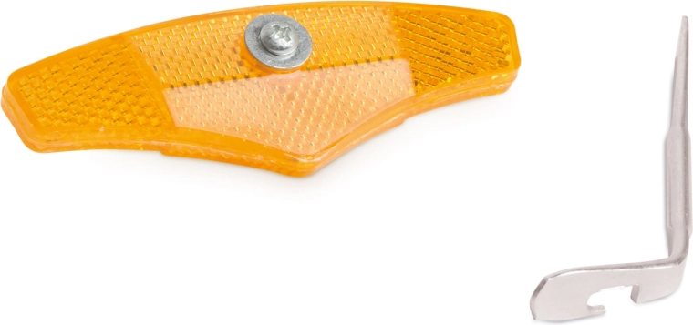 Oranžové odrazky do výpletu kolesa 110 × 35 mm, 2 ks