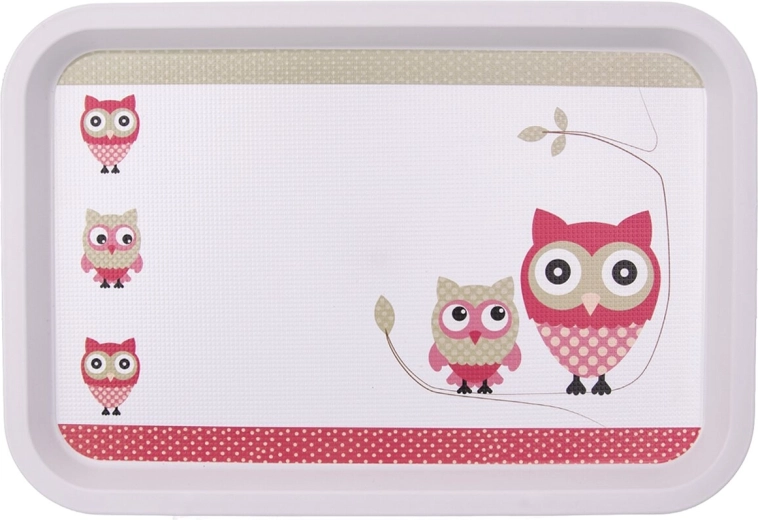Toya plastový servírovací podnos s motívom sovy 30,5 × 21 cm