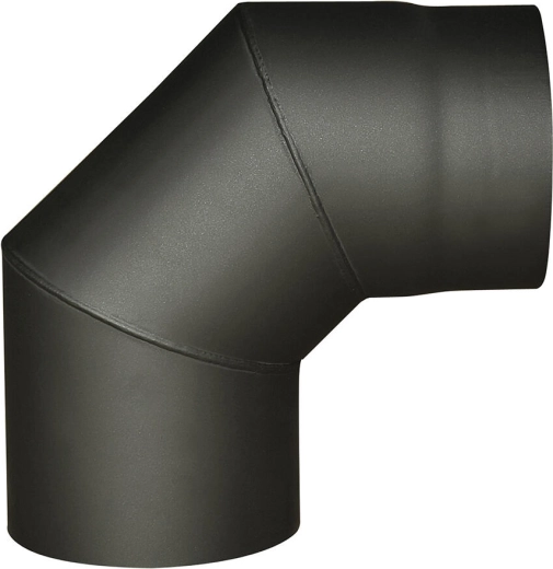 Dymové koleno 125 mm 90° čierne, hrúbka 1,5 mm
