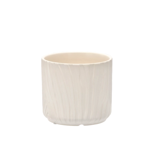 Keramický obal na kvetináč matná biela 13 × 13 × 11,5 cm