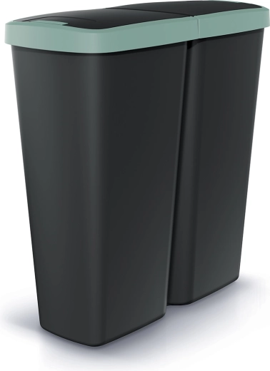 Odpadkový kôš Prosperplast Compacta Q Duo 50 l na triedenie odpadu