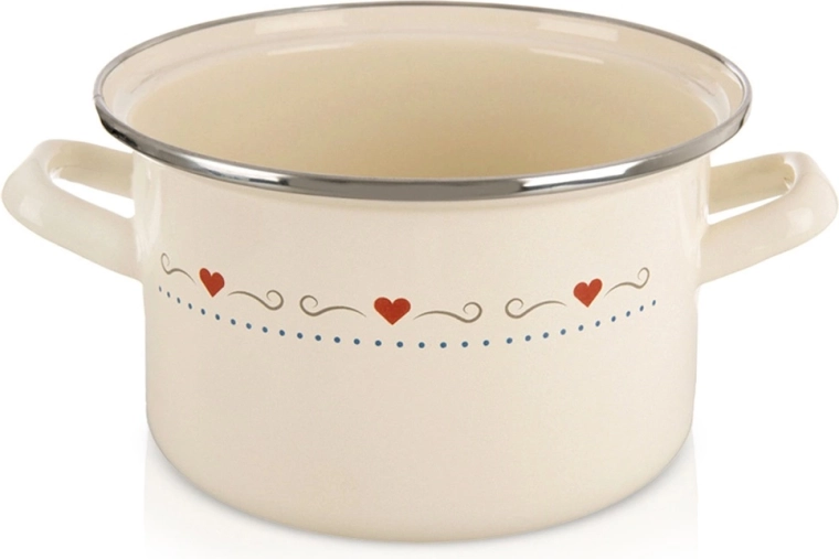 Smalťovaný hrniec Tonca 18 cm, 2 l, krémový