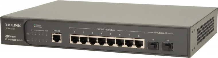 Prepínač TP-Link TL-SG3210 8 portov RJ45 a 2 sloty SFP
