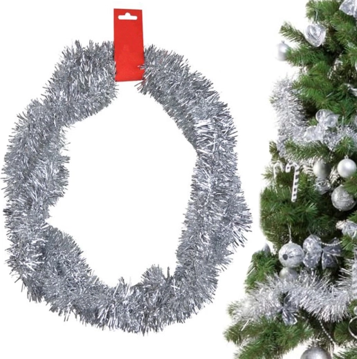 Vianočná strieborná lametová girlanda 2 m