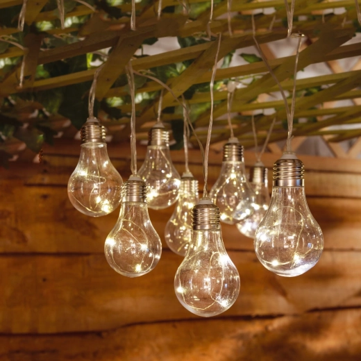 Solárna záhradná girlanda 3,8 m, 10 LED, teplá biela