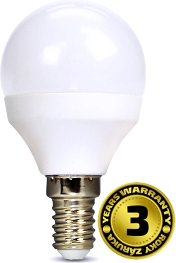 Solight LED žiarovka miniglobe E14 6 W 4000 K 510 lm biela