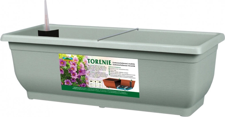 Samozavlažovací truhlík TORENIE Modern 50 cm svetlo zelený