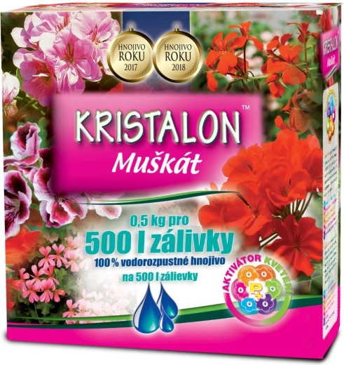Kristalon muškát – vo vode rozpustné hnojivo pre pelargónie 0,5 kg