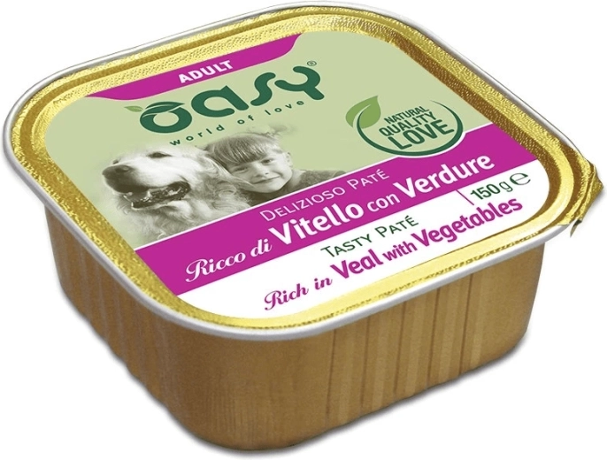 Oasy Tasty Paté pre dospelé psy s teľacím a zeleninou 150 g