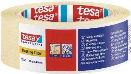 Krepová maskovacia páska 38 mm × 50 m žltá Tesa