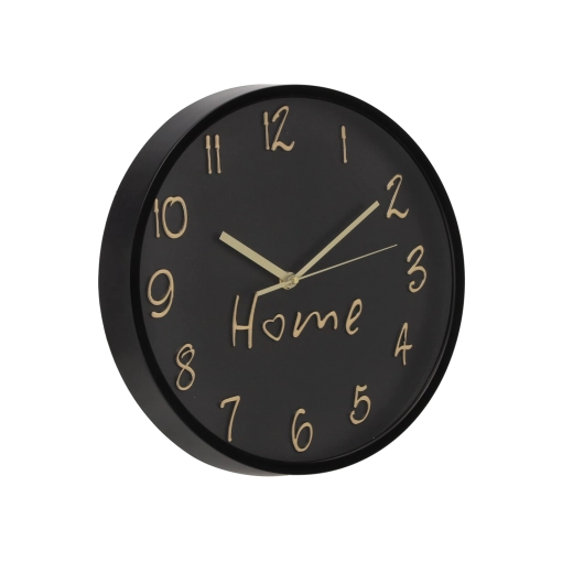 Nástenné okrúhle hodiny 30,5 × 30,5 × 4,3 cm čierne