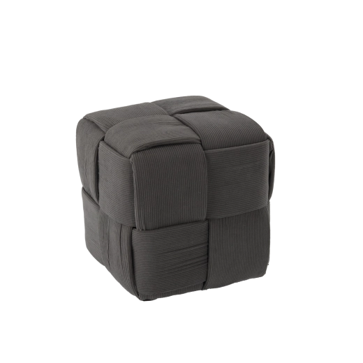 Pletený taburet – kocka, tmavosivý 34 × 34 × 34 cm