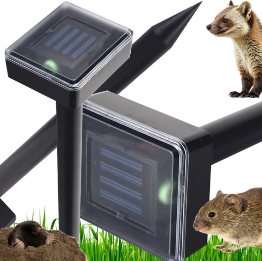 Solárny ultrazvukový odpudzovač krtkov a hlodavcov 1000 m²