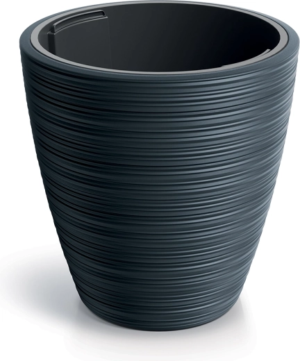 Kvetináč VENA ROUND s vložkou 19,8 cm, antracit