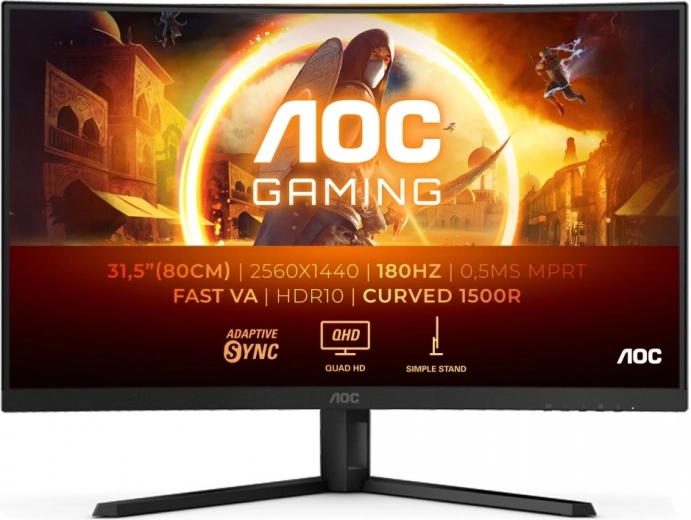 AOC Gaming Zakrivený QHD Monitor 31,5 palca