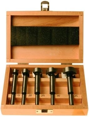 Sada sukovníkov do dreva 15–35 mm v drevenom boxe, 5 ks