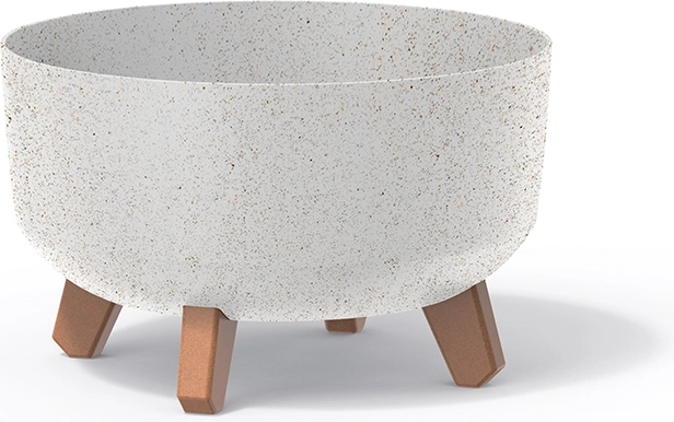 Kvetináč Gracia Low Eco Wood 28,5 cm – biely