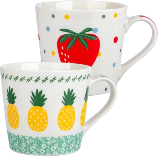 Keramický hrnček s motívom ovocia 400 ml