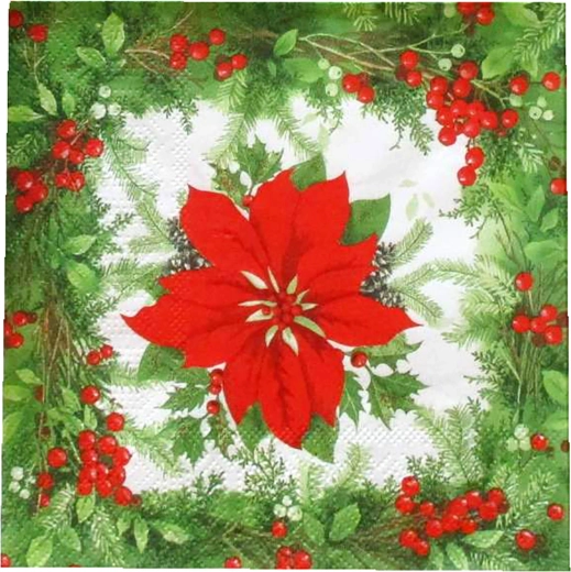 Vianočné obrúsky Hviezda 3-vrstvové 33 × 33 cm