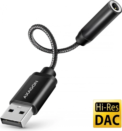 AXAGON hi-res USB-A zvuková karta s DAC 32 bit / 384 kHz, jack 3,5 mm