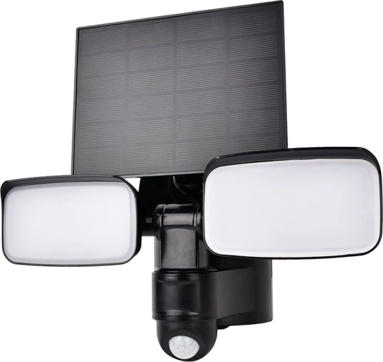 Solight LED solárne vonkajšie svietidlo s pohybovým senzorom 9 W 850 lm 4000 K čierne - 1 kus