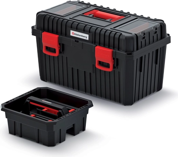 Kufor na náradie HEAVY s vyberateľnou vložkou, 585 × 360 × 337 mm, čierny