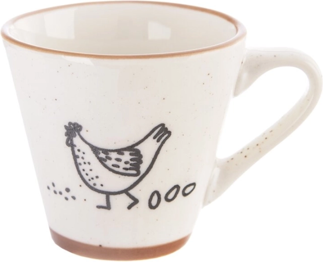 Porcelánový espresso hrnček Statek – sliepka 70 ml