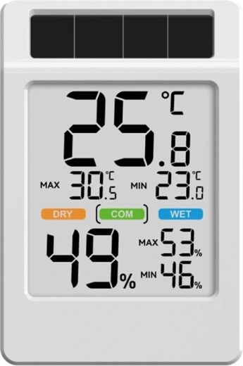 Solárny termohygrometer Rainpoint baldrtherm s veľkým displejom - 1 kus