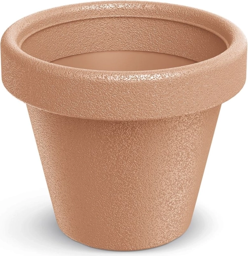 Plastový kvetináč s reliéfnym okrajom, priemer 29,8 cm, terakota