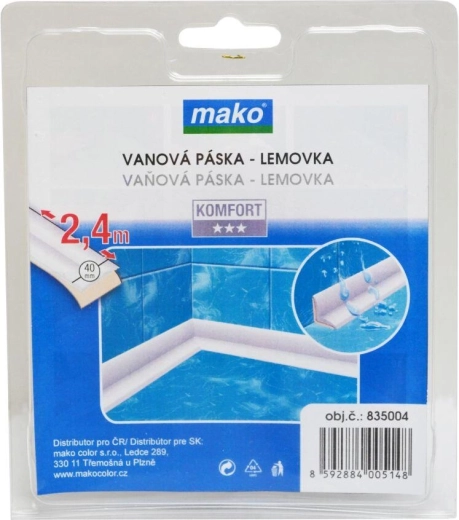 Vaničková tesniaca lemovka 40 mm, 2,4 m, biela