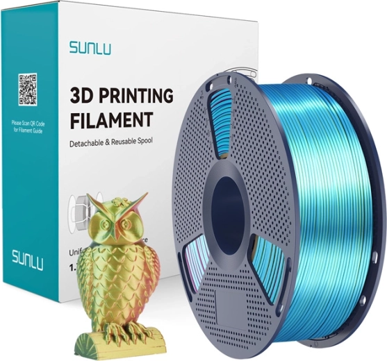 Sunlu PLA+ Silk trojfarebný filament červená – žltá – zelená