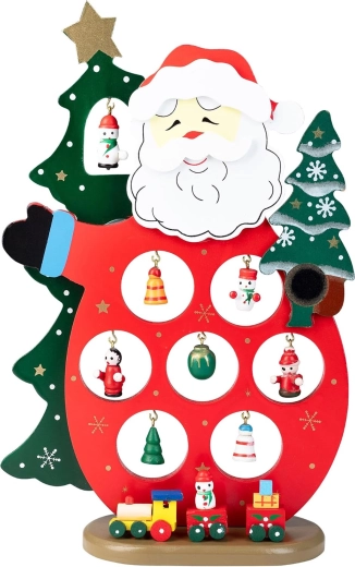 Drevená vianočná dekorácia Santa Claus na stôl