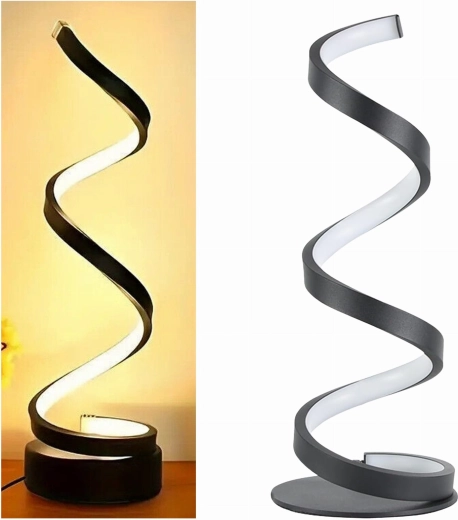 Špirálová LED stolná lampa – dekoratívne nočné svetlo do spálne