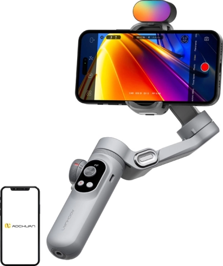 Aochuan Smart X Pro 3-osový stabilizátor na mobil s RGB svetlom (sivý)