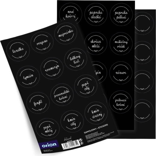 Nálepky na koreničky Black mix 36 SK