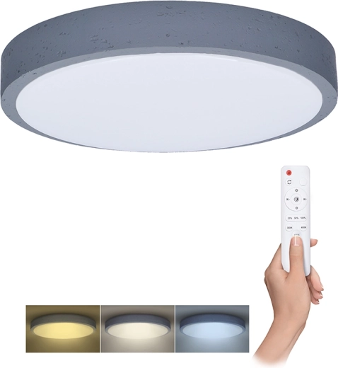 Solight LED stropné a nástenné svietidlo Grey s diaľkovým ovládačom, stmievateľné, 49 cm