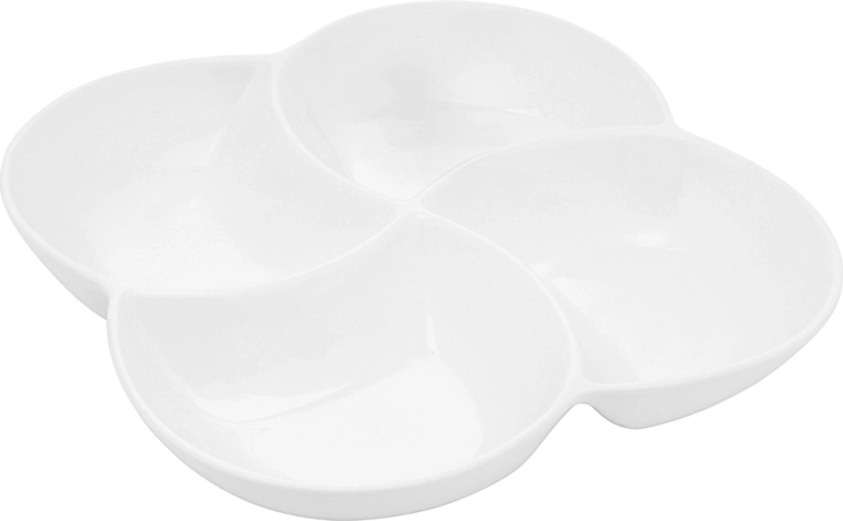 Regular porcelánová delená servírovacia misa 4 diely 26,5 cm krémová