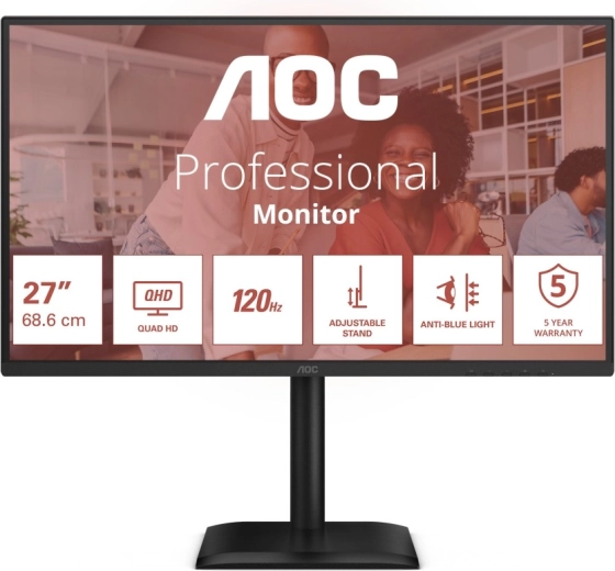 AOC Q27E4CV 27" QHD IPS monitor 120 Hz s USB-C a RJ-45