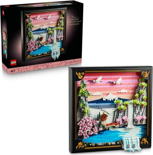 LEGO Art krajina so sakurami – 3D japonská dekorácia na stenu