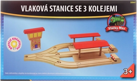 Max vláčiky – vlaková stanica s 3 koľajami