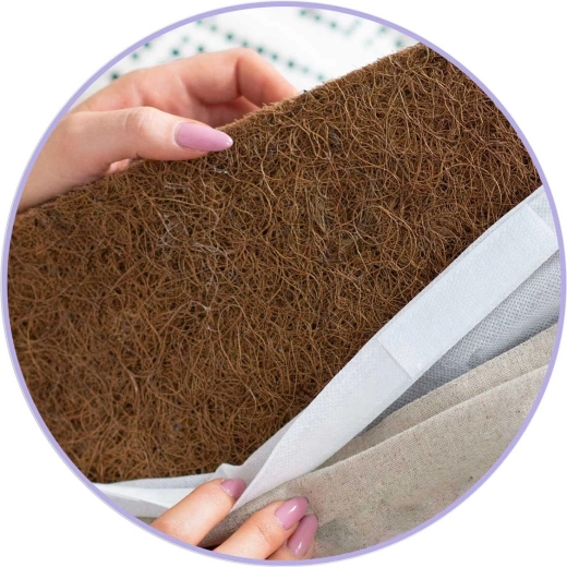 Prírodné kokosové vlákno a priedušné poťahy