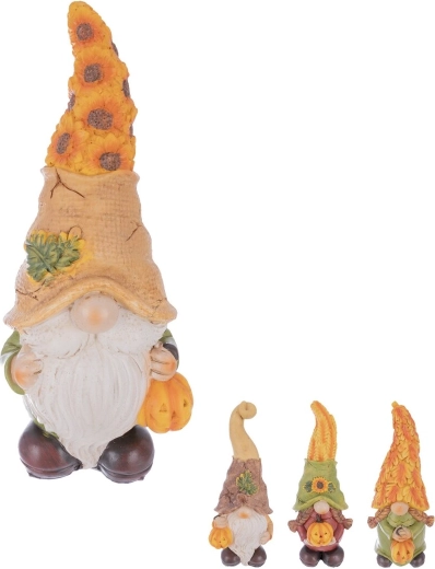 Dekoratívny škriatok s tekvicou z polyrezínu 30 cm (mix 4 variantov)